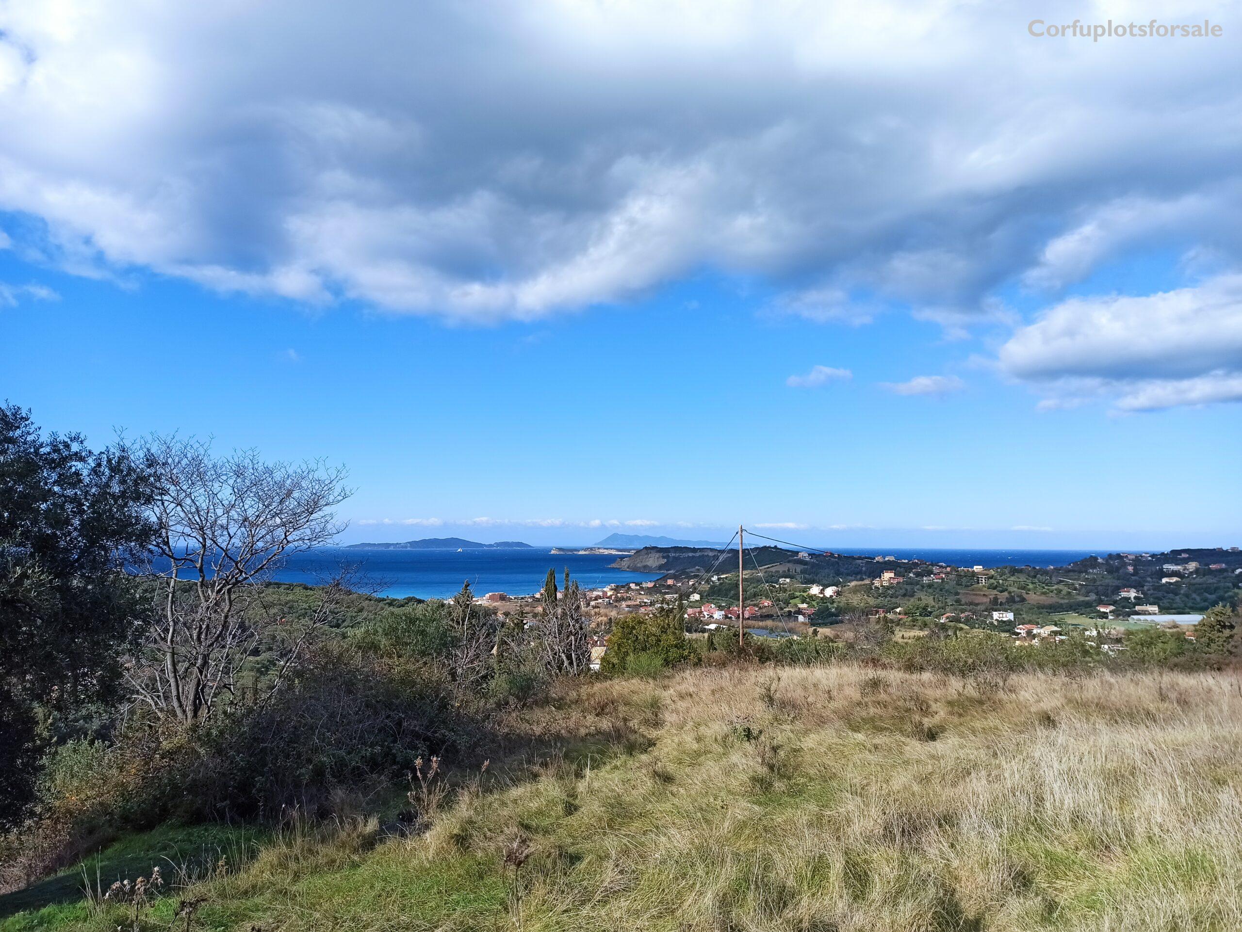 Big plot of land with sunset and sea view overlooking Afionas