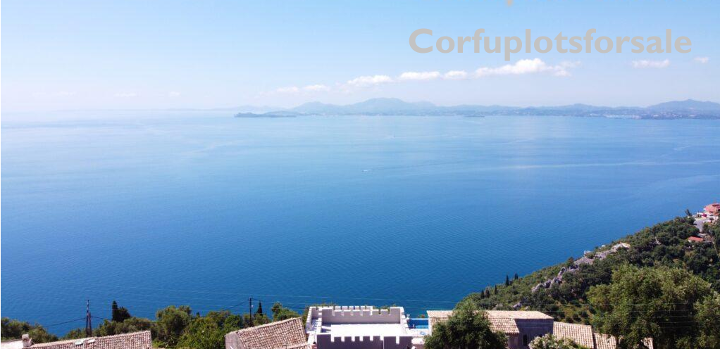 View to the gulf of Ipsos and Corfu Town